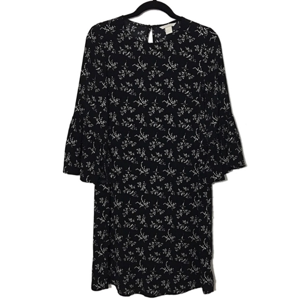 H&M Floral Pattern Dress With Bell Sleeves